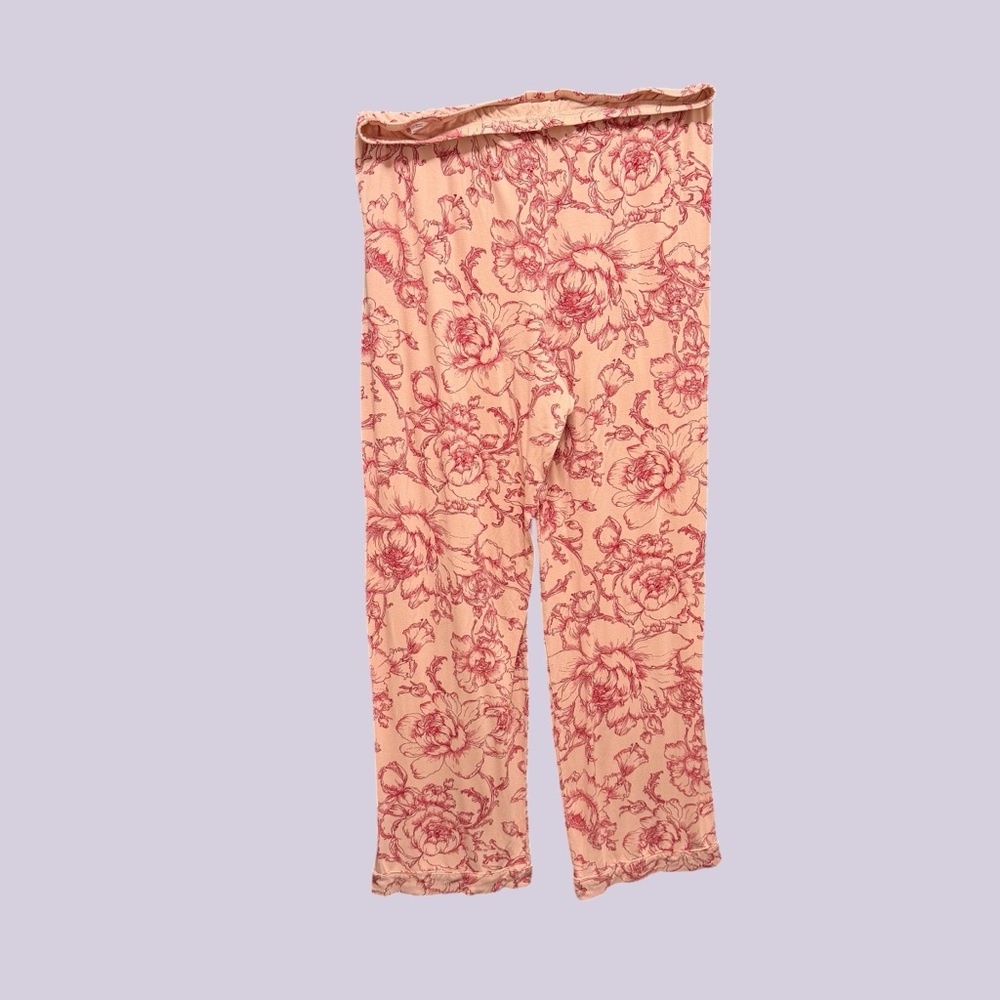 Haven Well Within Pink Floral Toile Pajama Set Size L Comfy Soft Girl Coquette - Picture 5 of 8
